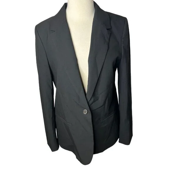 J.Crew $198 Womens One Button Blazer in Black Size 24 BO597 - Picture 2 of 8